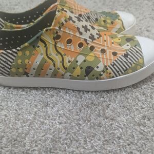 Native Orange and Green Slip Ons